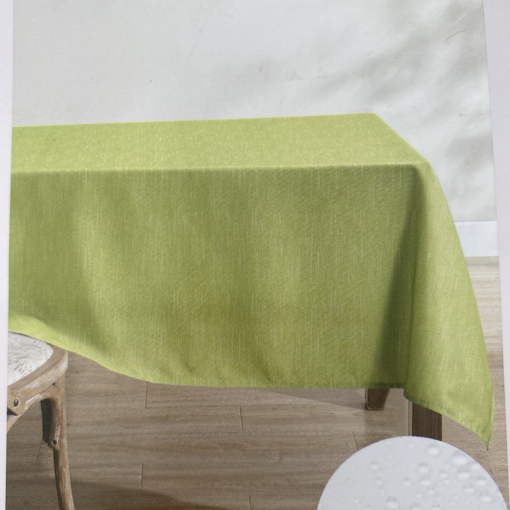 Laura Ashley Tablecloth 60x84 Lime Green Easy Care Indoor Outdoor Spring Summer - Picture 2 of 11